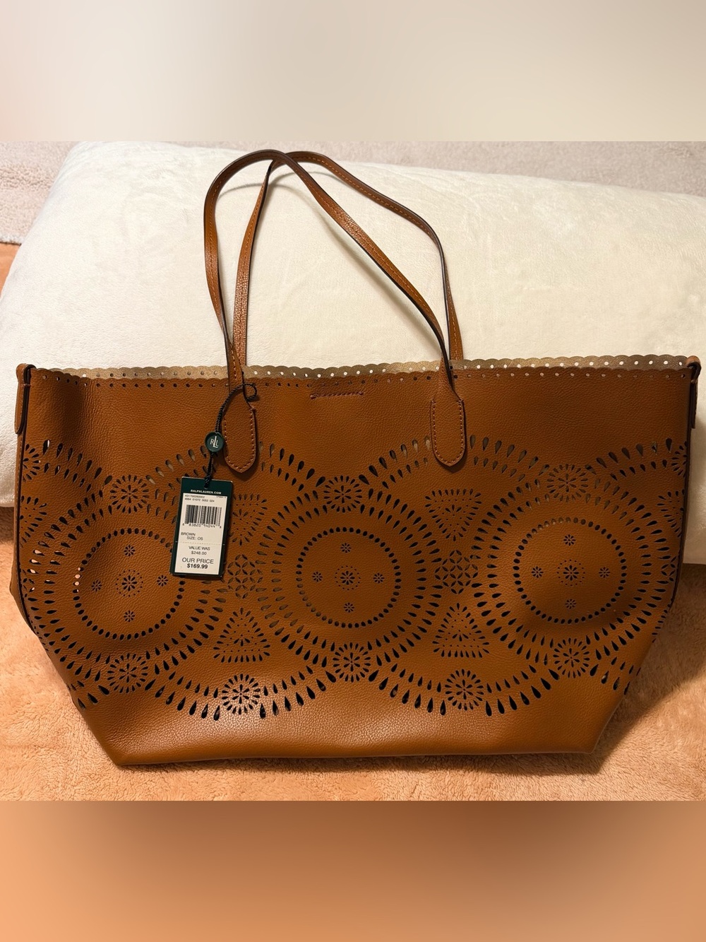 Lauren Ralph Lauren Laser-Cut Tote Bag NWT